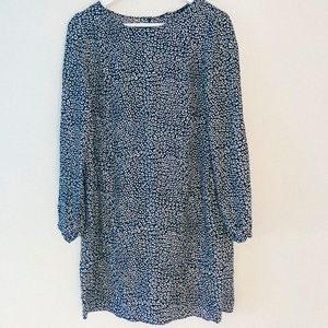 Zara Baby Doll Navy Patterned Dress